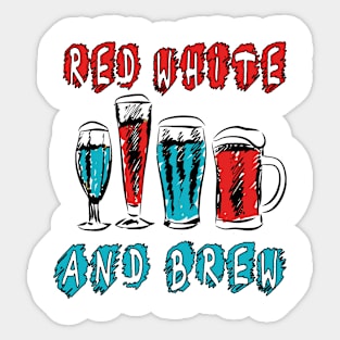 Red White and Brew T-shirt Sticker